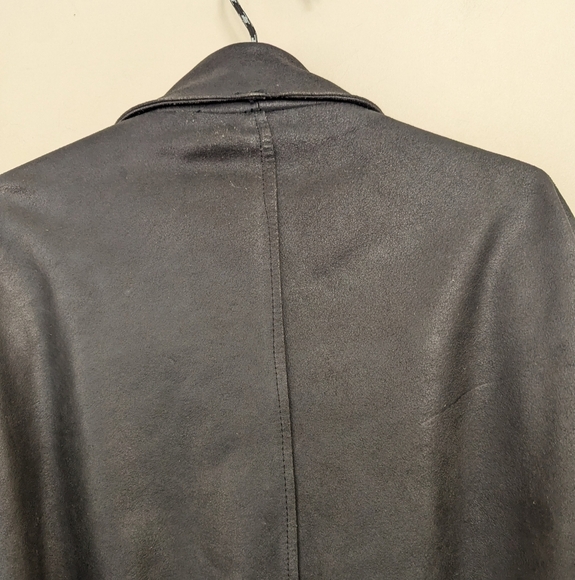 Vintage Distressed Black Leather Bomber Jacket Airborne Aviator - Picture 12 of 17